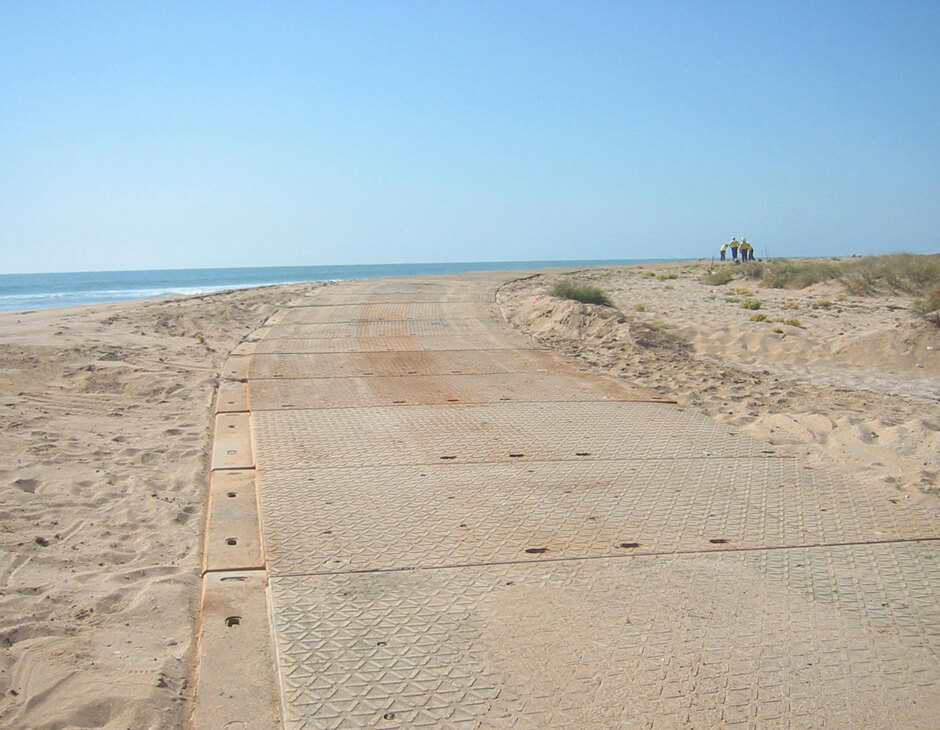 Temporary Roadway in Soft Sand