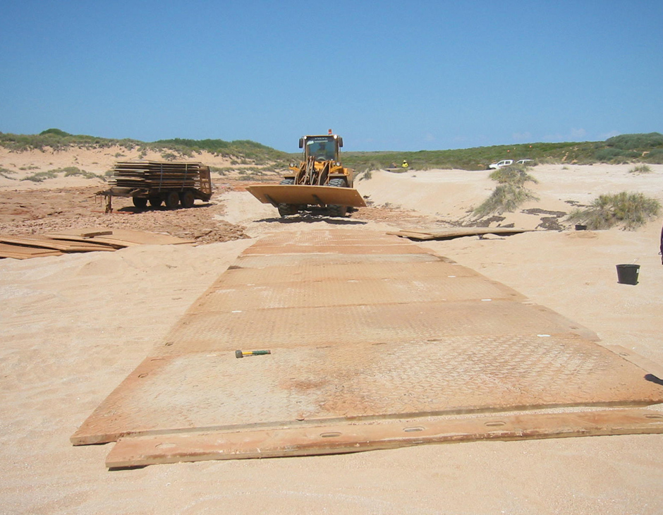 Building a Temporary Roadway on a Beach Reserve