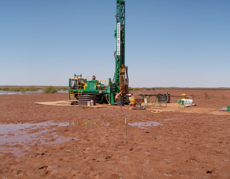 Geotechnical drilling in swampy ground conditions