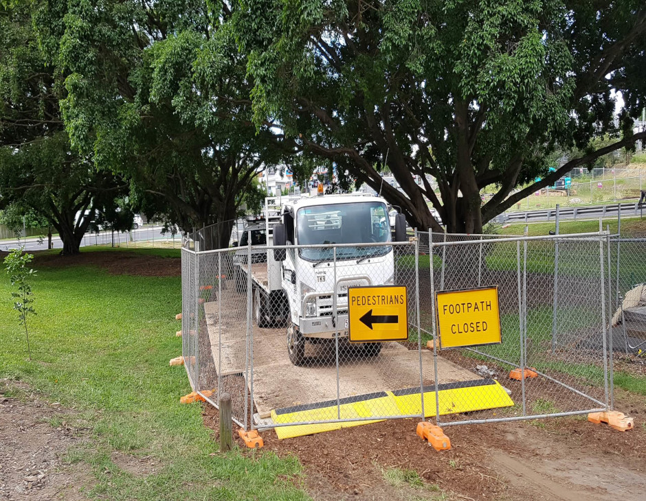 Truck access for a truck in a public park using DuraBase mats