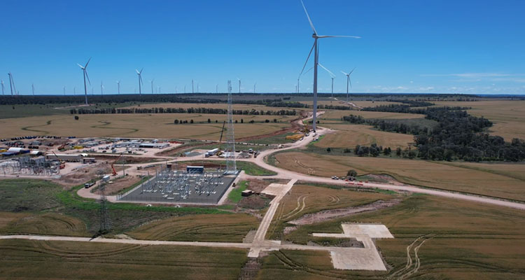 Powerline Stringing - Dulacca Wind Farm